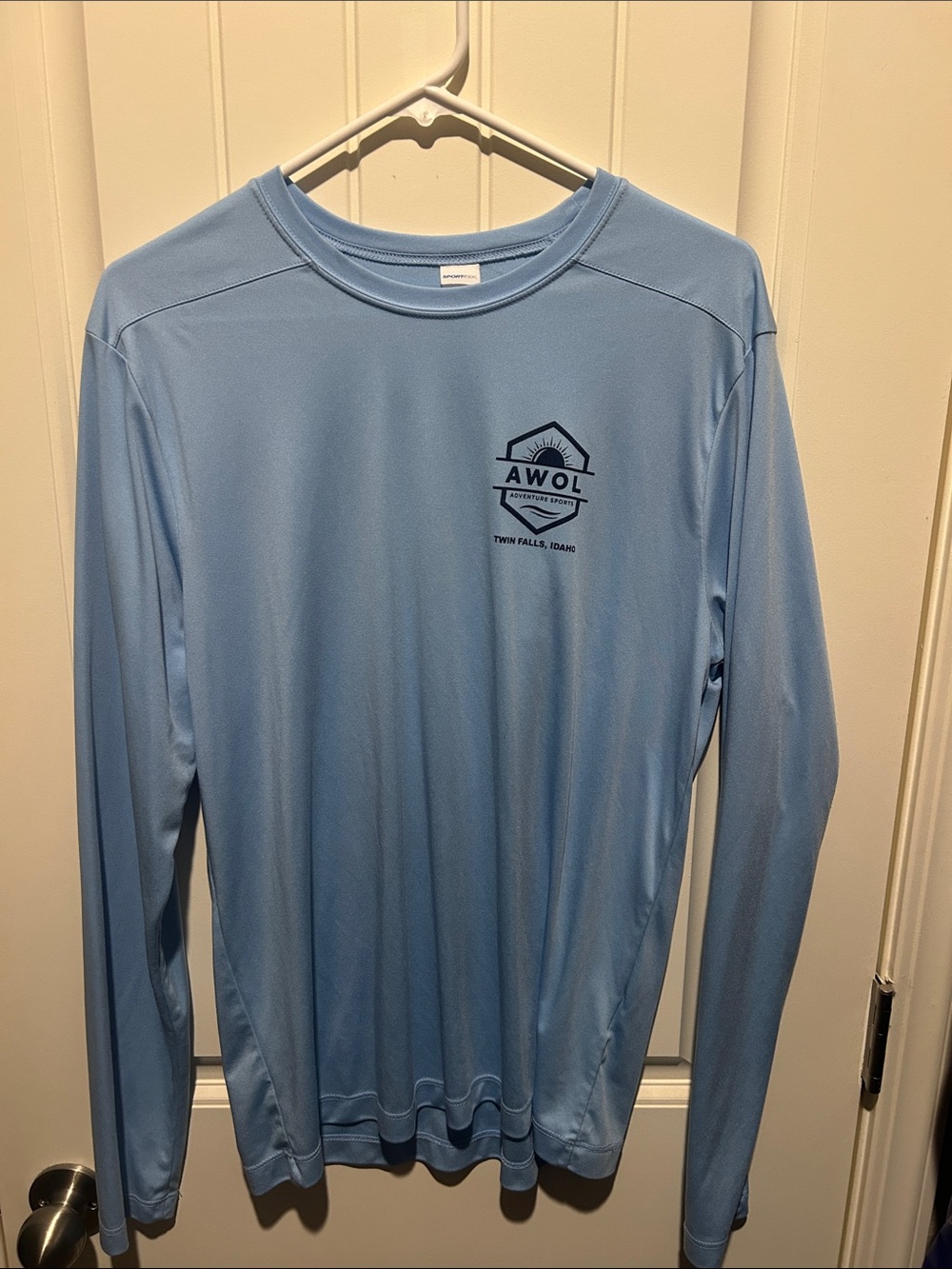 Sport-Tek Light Blue Long Sleeve Performance Tee with AWOL Logo